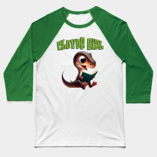 Cute Velociraptor Clever Girl Illustration Baseball T-Shirt